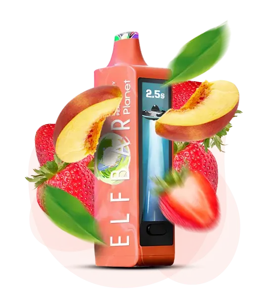 Elf Bar Planet 25000 Strawberry Peach (Клубника персик) - 🍓 Клубника + 🍑 Персик - купить в Украине с доставкой