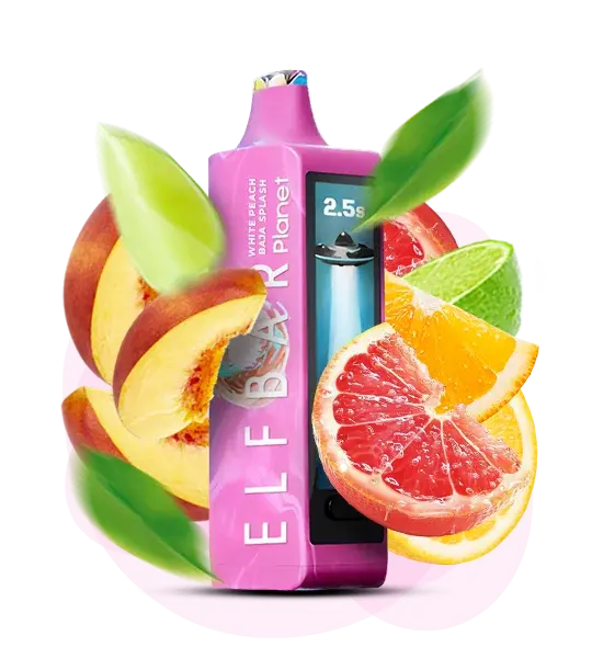 Elf Bar Planet 25000 White Peach Baja Splash (Белый персик баха сплэш) - 🍑 Белый персик + 🌊 Баха сплэш - купить в Украине с доставкой