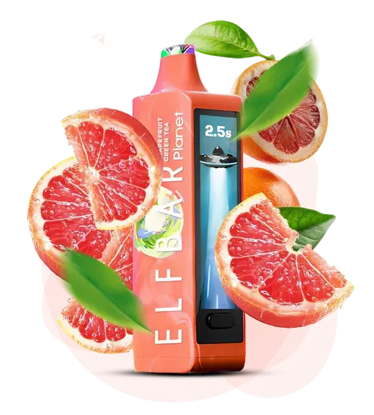 Elf Bar Planet 25000 Grapefruit Green Tea (Грейпфрутовый зеленый чай) - 🍊 Грейпфрут + 🍵 Зеленый чай - купить в Украине с доставкой