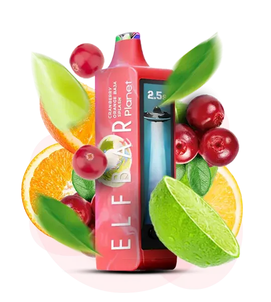 Elf Bar Planet 25000 Cranberry Orange Baja Splash (Клюква апельсин баха сплэш) - 🍒 Клюква + 🍊 Апельсин + 🌊 Баха сплэш - купить в Украине с доставкой