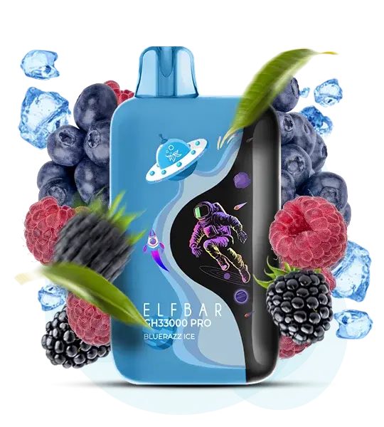 Elf Bar GH 33000 Pro Blue Razz Ice (Голубая малина лед) - 🫐 Голубая малина + 🧊 Лед - купить в Украине с доставкой