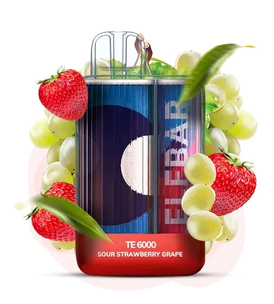 Elf Bar TE6000 Sour Strawberry Grape (Кислая клубника виноград) - 🍓 Кислая клубника + 🍇 Виноград - купить в Украине с доставкой