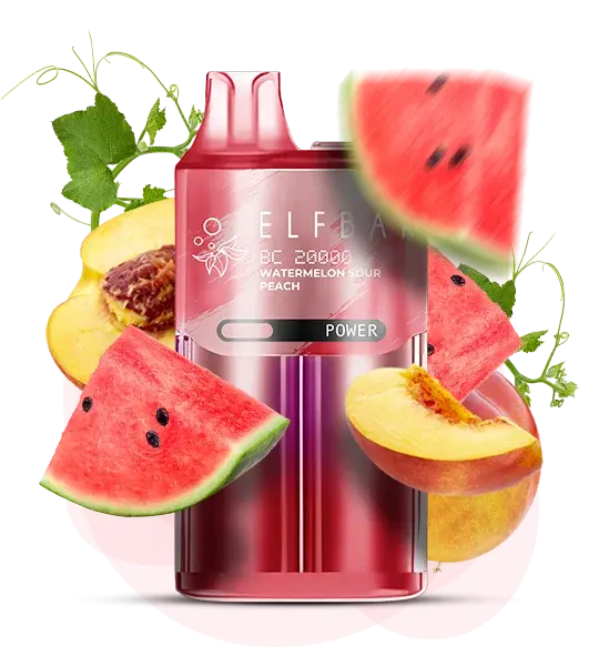 Elf Bar BC20000 Watermelon Sour Peach (Арбуз кислый персик) - 🍉 Арбуз + 🍑 Кислый персик - купить в Украине с доставкой