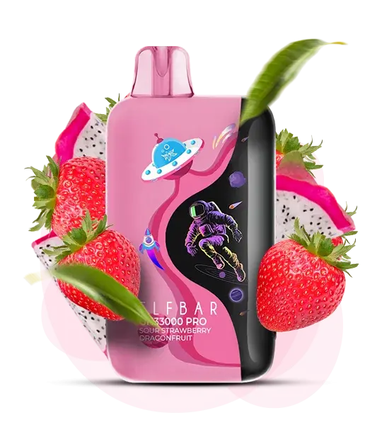 Elf Bar GH 33000 Pro Sour Strawberry Dragonfruit (Кислая клубника драгонфрут) - 🍓 Кислая клубника + 🐉 Драгонфрут - купить в Украине с доставкой