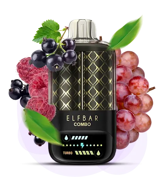 Elf Bar Combo 25000 Blackcurrant Raspberry & Grape (Черная смородина малина виноград) - 🫐 Черная смородина + 🍒 Малина + 🍇 Виноград - купить в Украине с доставкой