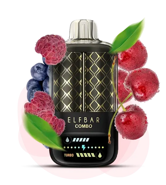 Elf Bar Combo 25000 Blueberry Sour Raspberry & Cherry (Черника кислая малина вишня) - 🫐 Черника + 🍒 Кислая малина + 🍒 Вишня - купить в Украине с доставкой