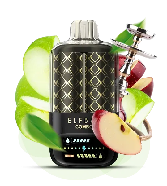 Elf Bar Combo 25000 Green Apple & Double Apple Shisha (Зеленое яблоко двойное яблоко шиша) - 🍏 Зеленое яблоко + 🍎 Двойное яблоко шиша - купить в Украине с доставкой