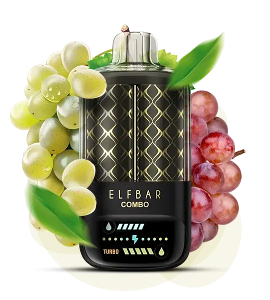 Elf Bar Combo 25000 Green Grape & Grape (Зеленый виноград виноград) - 🍇 Зеленый виноград + 🍇 Виноград - купить в Украине с доставкой